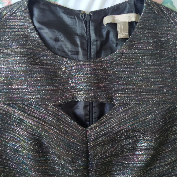 Metallic Key Hole Sparkle A Line Party Dress - Picture 9 of 9